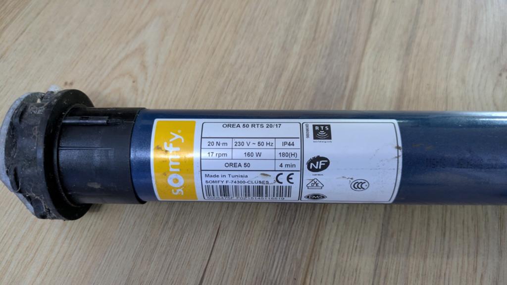 Somfy OREA 50 RTS 20/17 buismotor met afstandsbediening, Ophalen, Gebruikt, Overige kleuren, Minder dan 100 cm