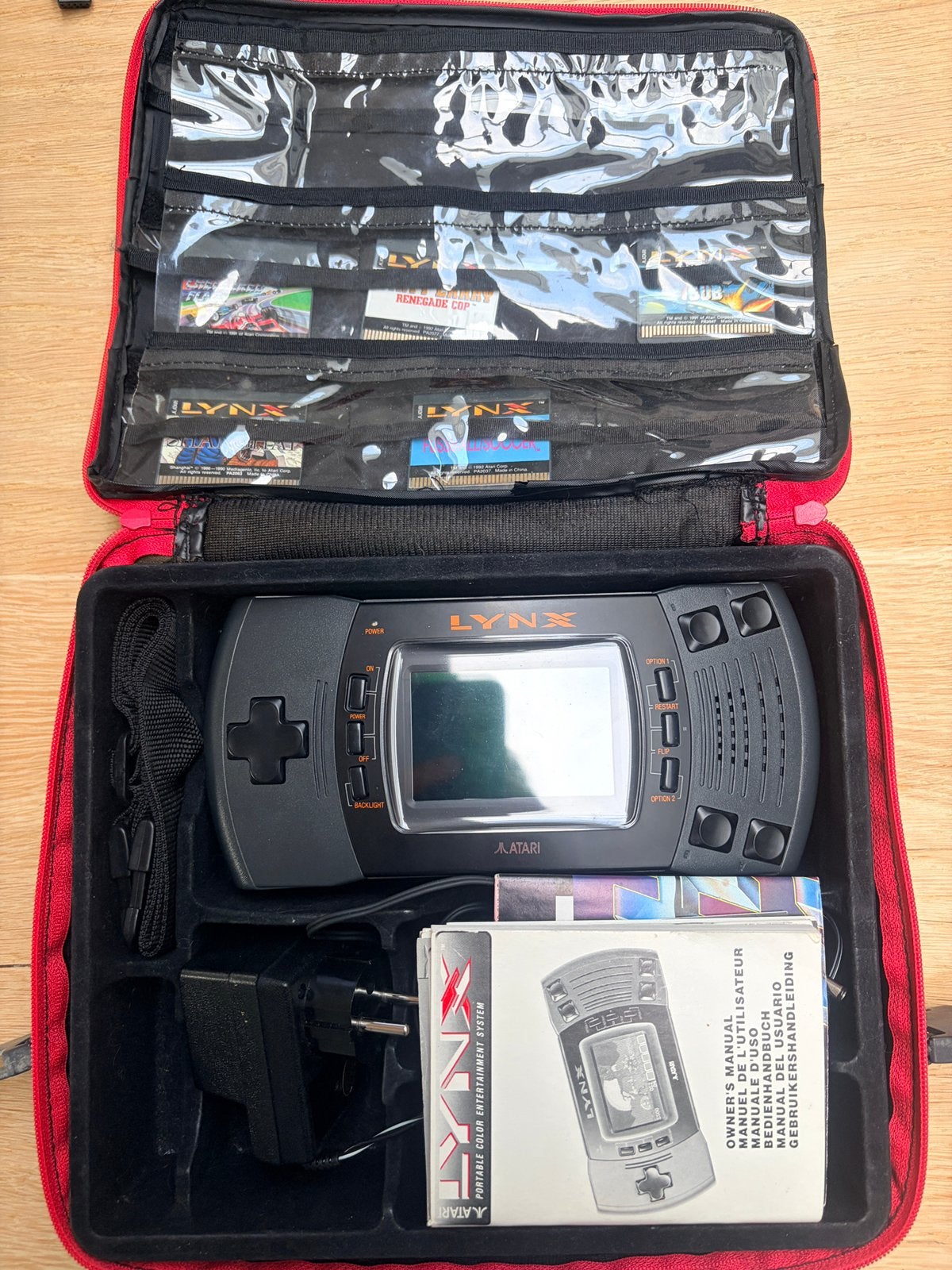 Atari Lynx met 6 games, oplader en beschermhoes, Spelcomputers en Games, Ophalen of Verzenden, Zonder controller, Atari Lynx, Gebruikt