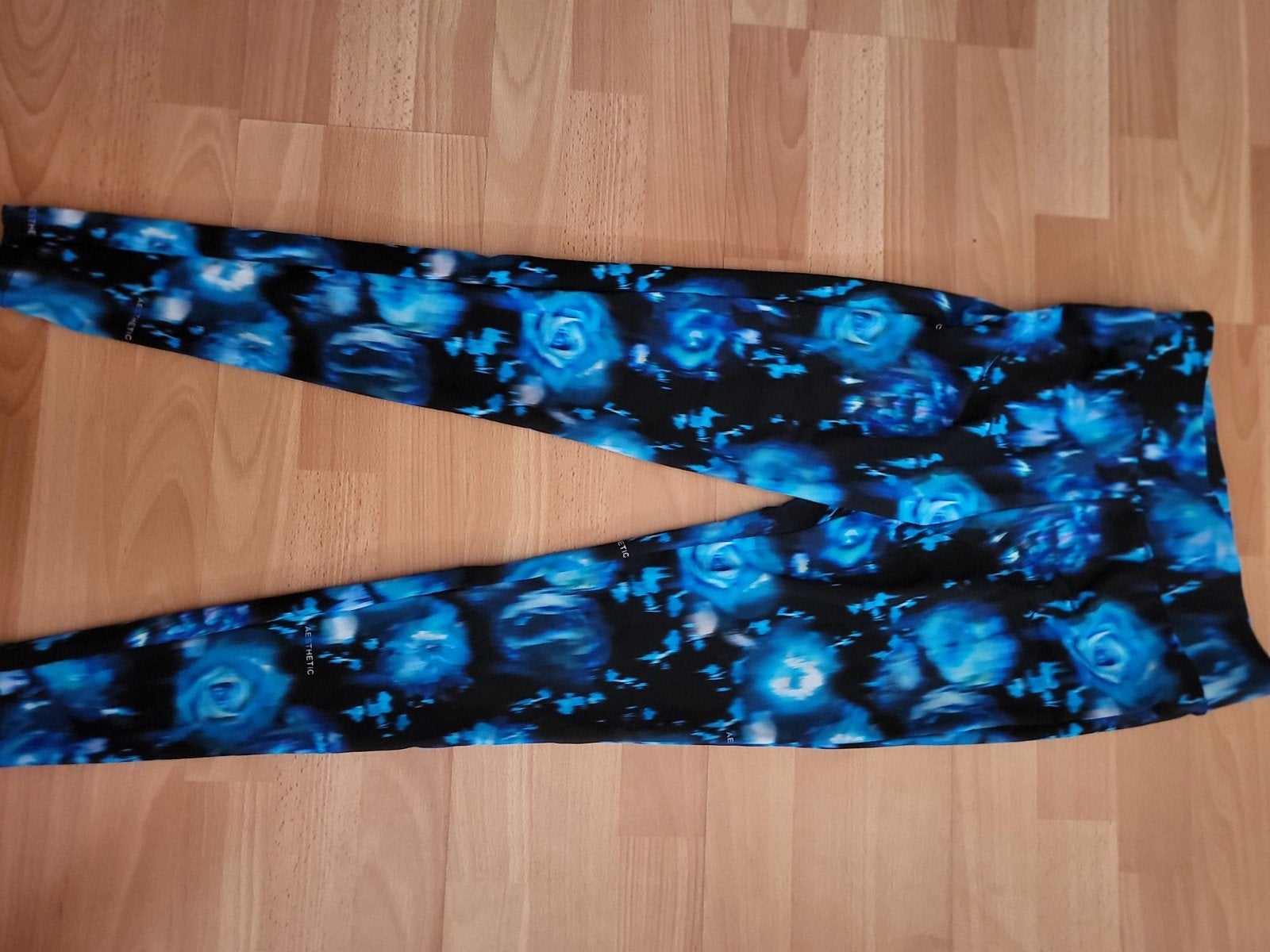 Shoeby Legging met blauw bloemenpatroon - Maat S, Legging, Maat 36/38 (S), Blauw, Nieuw
