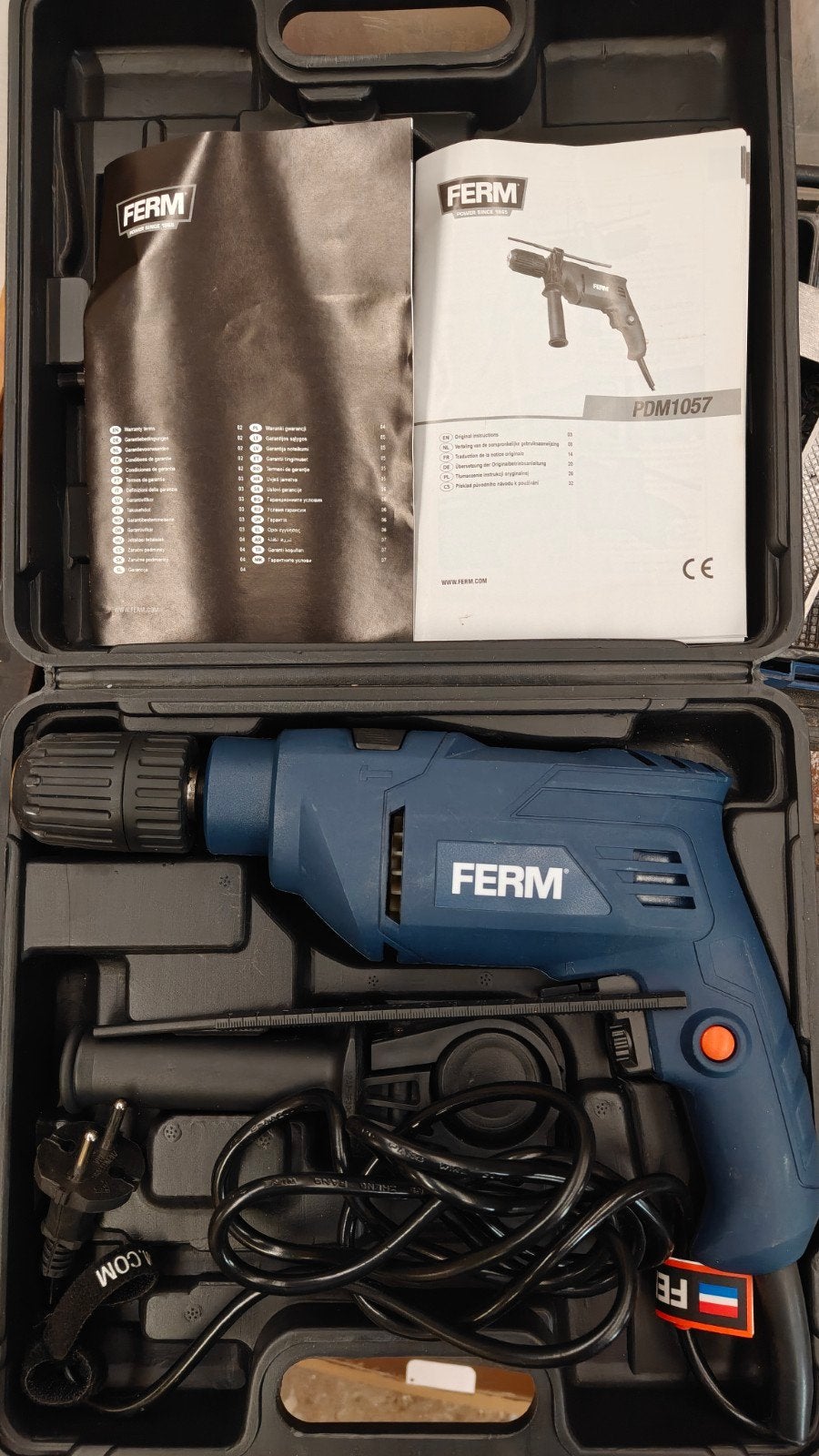 Ferm PDM1057 Klopboormachine in koffer, Klopboormechanisme, Ophalen, Boormachine, Gebruikt