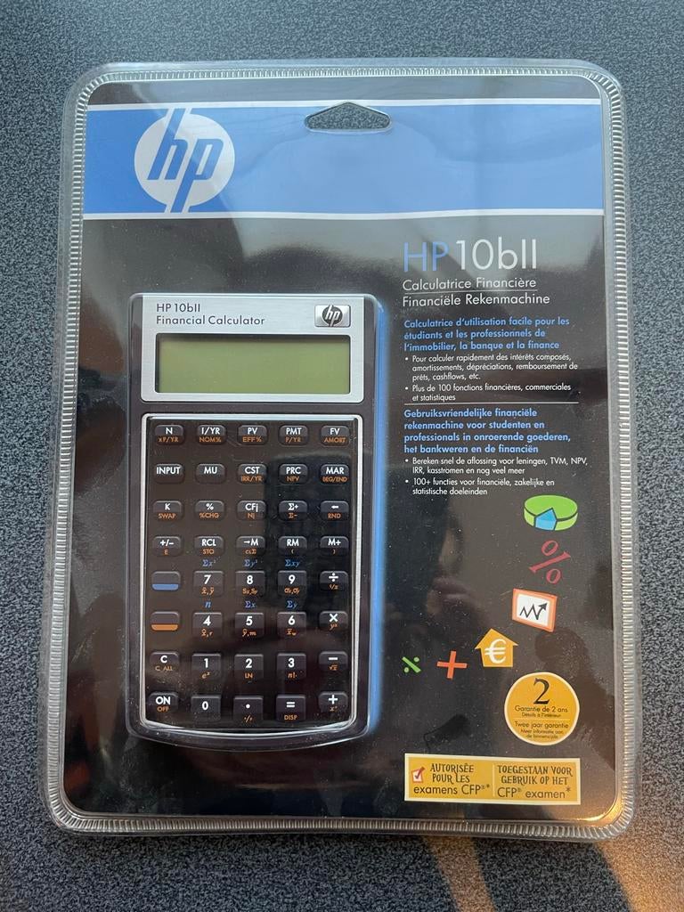 Financiële rekenmachine hp10bII, Ophalen, Nieuw
