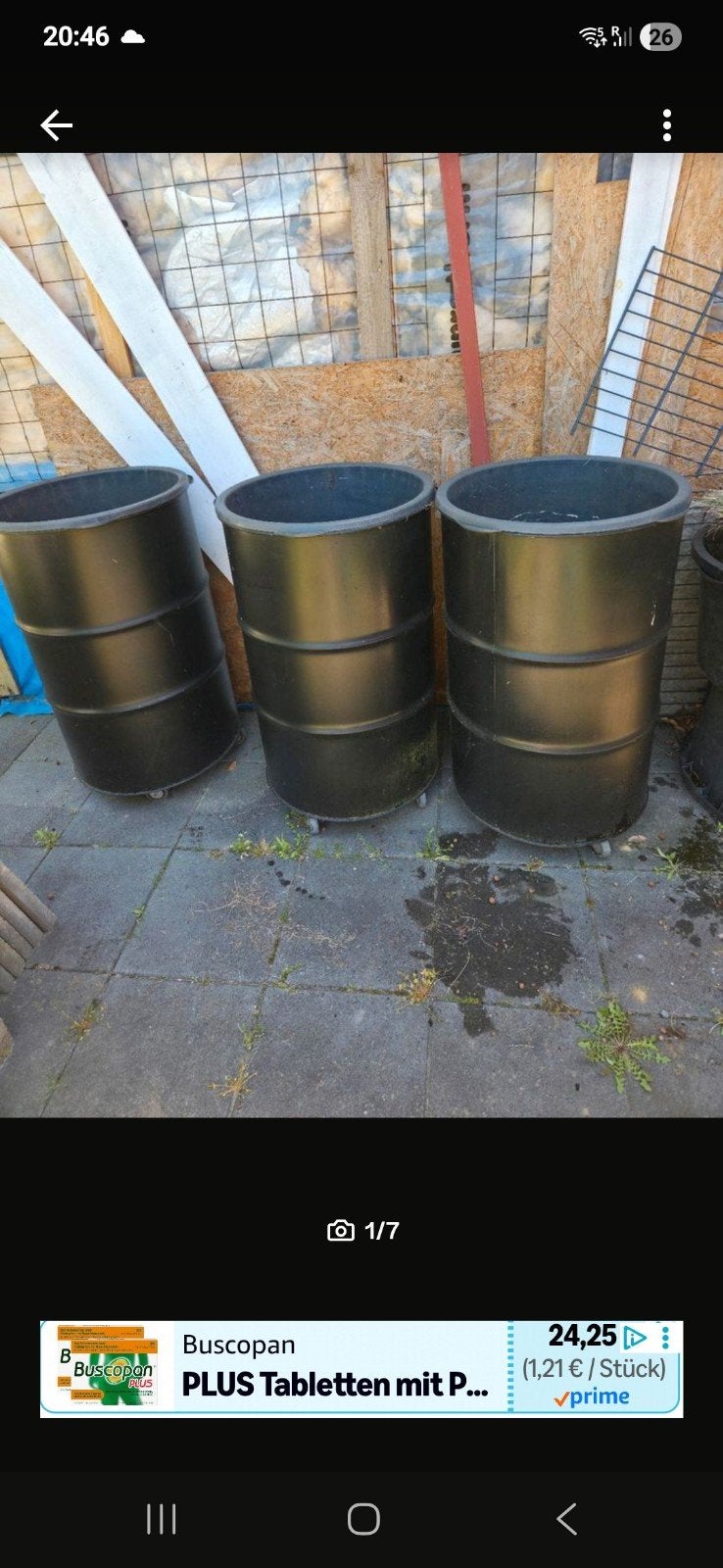 Plant pot plant vat olievat, Ophalen, Rond, Metaal, Minder dan 40 cm