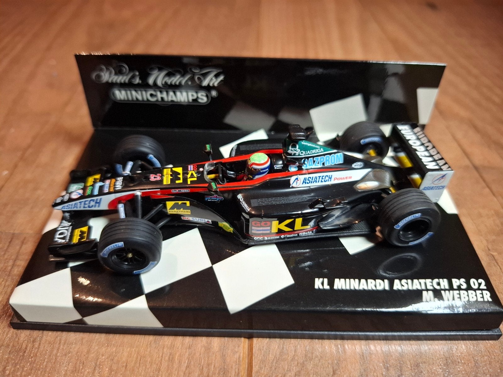 Minichamps KL Minardi Asiatech PS02 M. Webber Formule 1, Ophalen of Verzenden, Zo goed als nieuw, Auto, MiniChamps