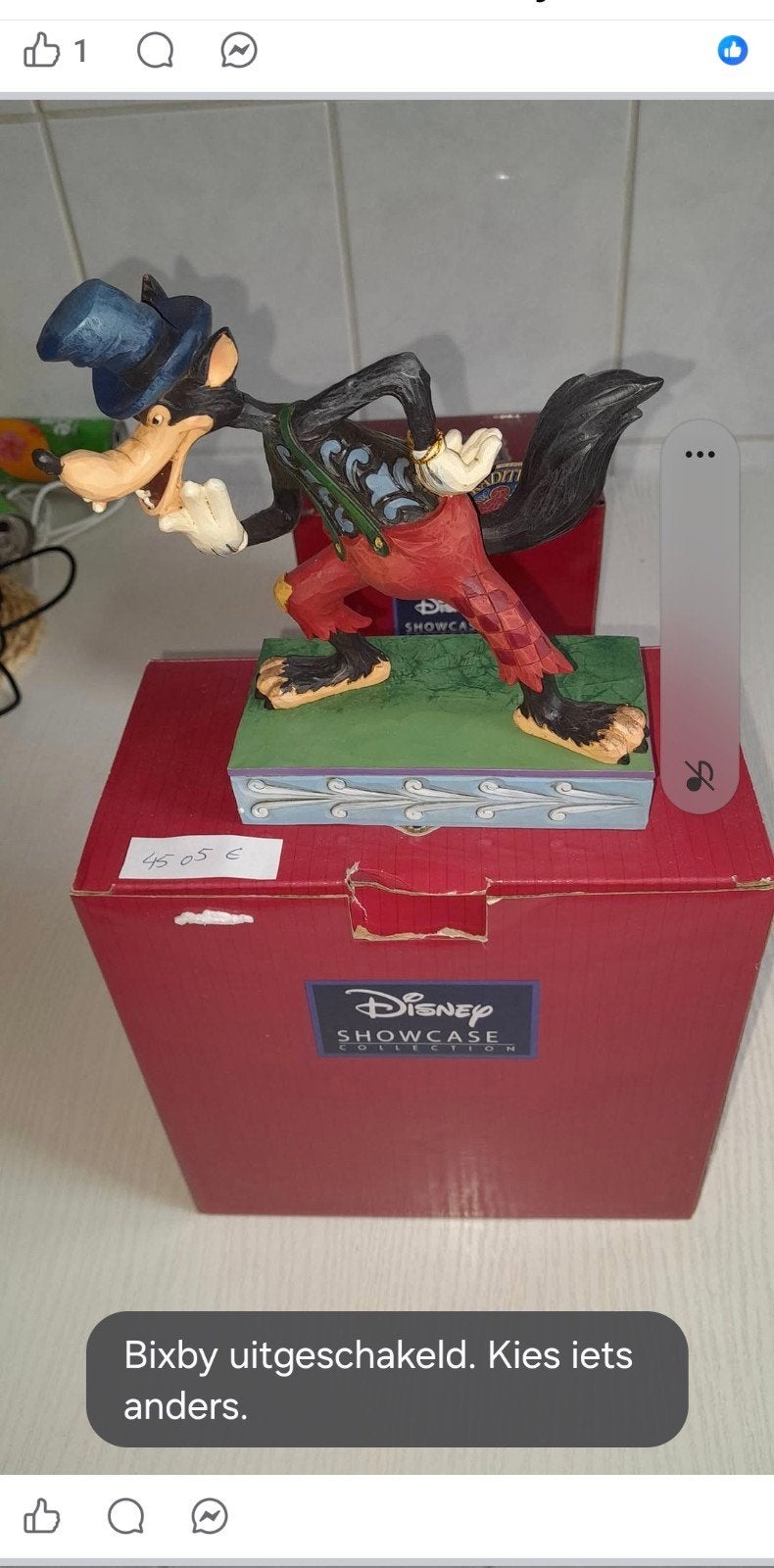 Disney Showcase Grote Boze Wolf Beeldje, Ophalen, Overige figuren, Zo goed als nieuw, Beeldje of Figuurtje
