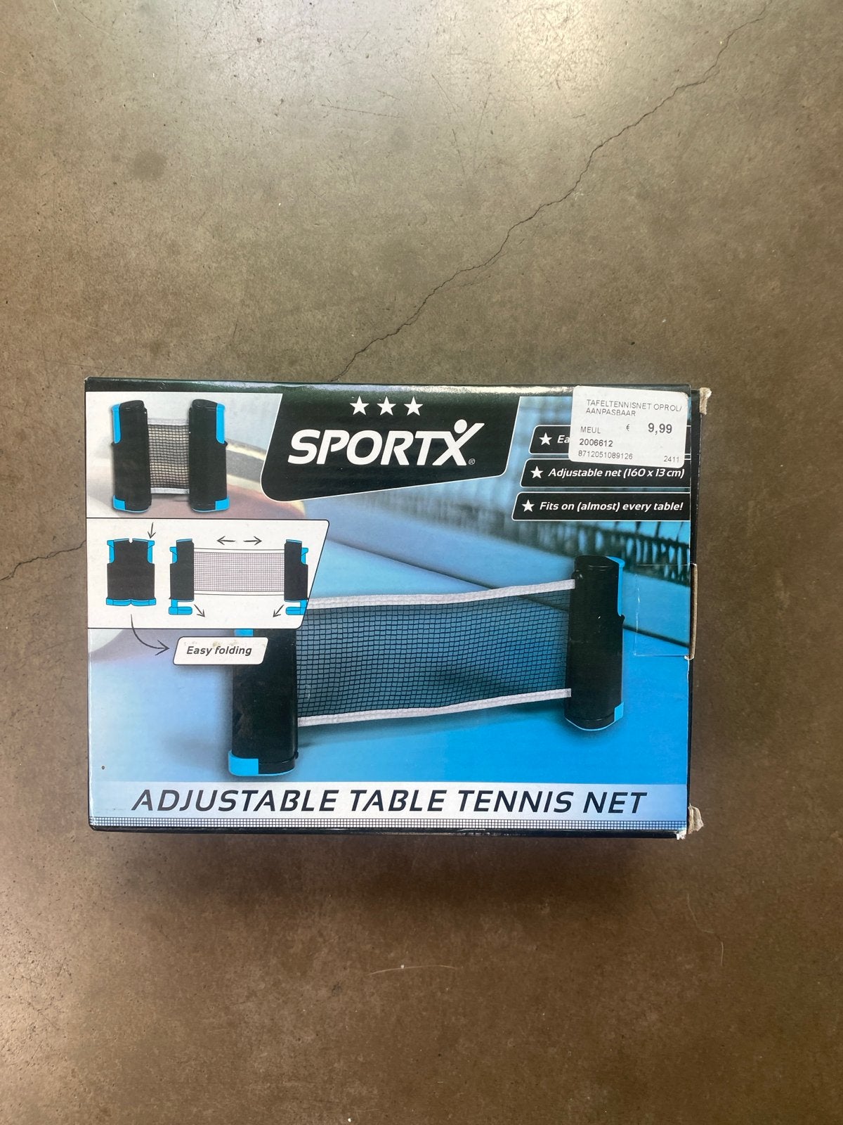 SPORTX Verstelbaar Tafeltennisnet - Nieuw in doos, Ophalen of Verzenden, Nieuw, Net, Batje(s) of Balletje(s), Inklapbaar