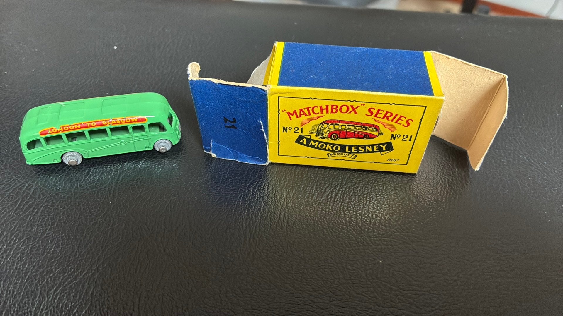 Matchbox moko lesney no 21, Ophalen of Verzenden, Gebruikt, Bus of Vrachtwagen, Lesney