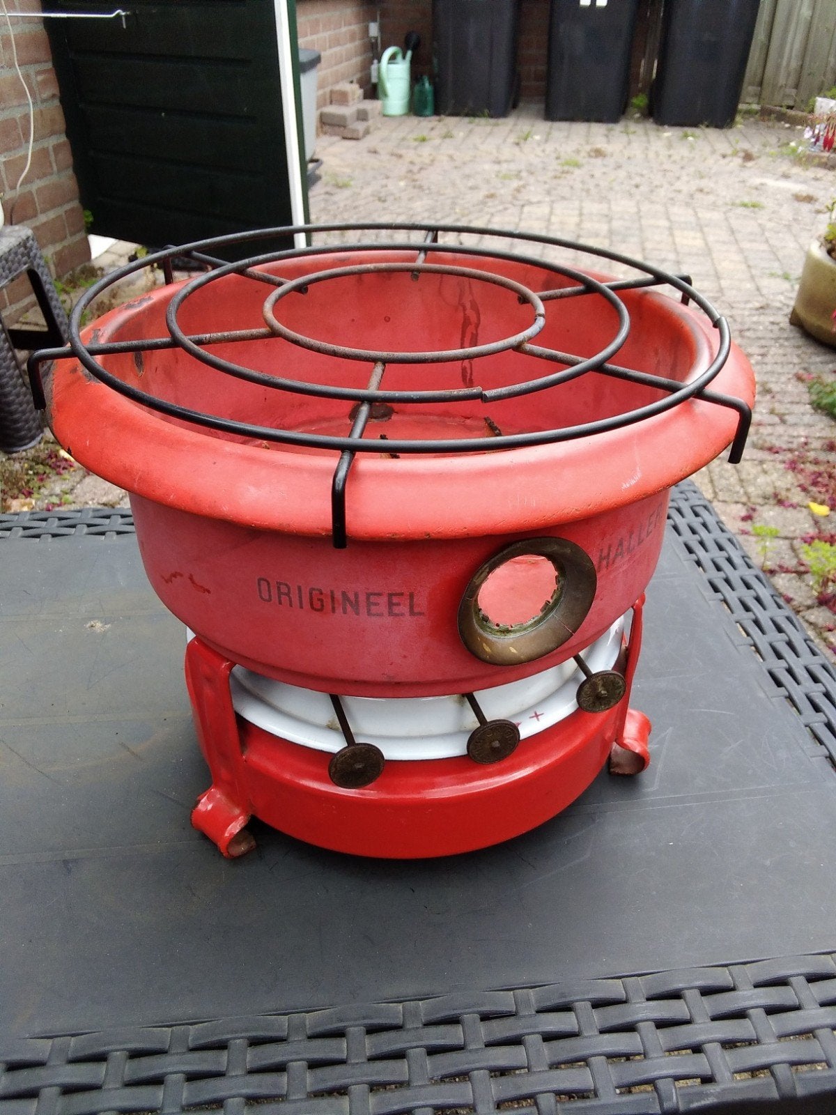 Origineel Haller 3 pits Petroleumstel - Vintage rood, Ophalen of Verzenden