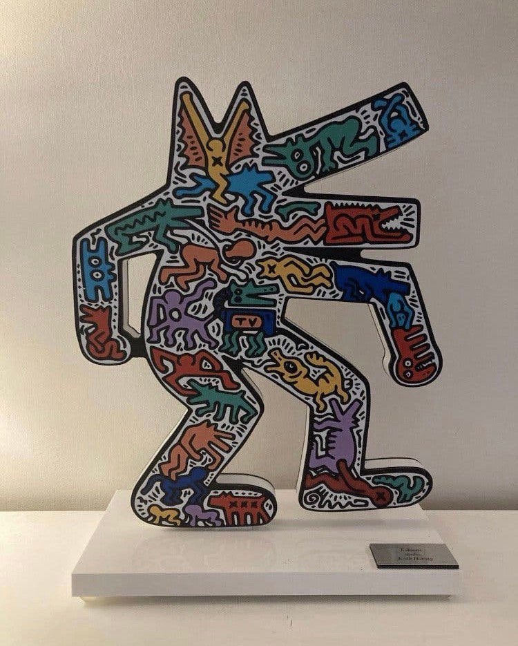 Keith Haring (after) : beeld met certificaat, Antiek en Kunst, Ophalen of Verzenden