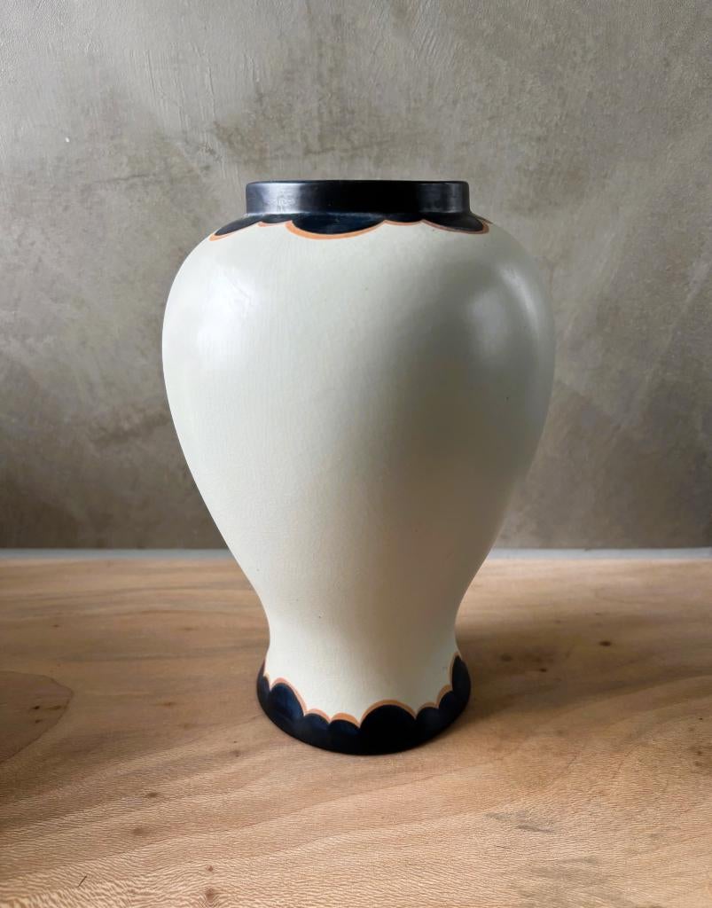 Vintage Flora Plateel Vaas 20,5 cm, Ophalen