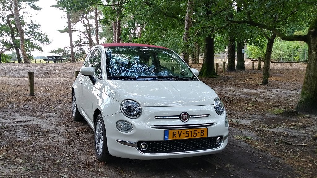Fiat 500 C Lounge 1.2 handg. 4 cyl. Cabrio Wit 97300 km 2015, Auto's, Voorwielaandrijving, Stof, 4 cilinders, Cabriolet