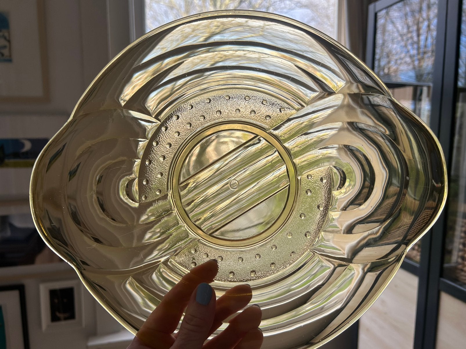 Vintage art deco schaal plus 2 schotels, Ophalen