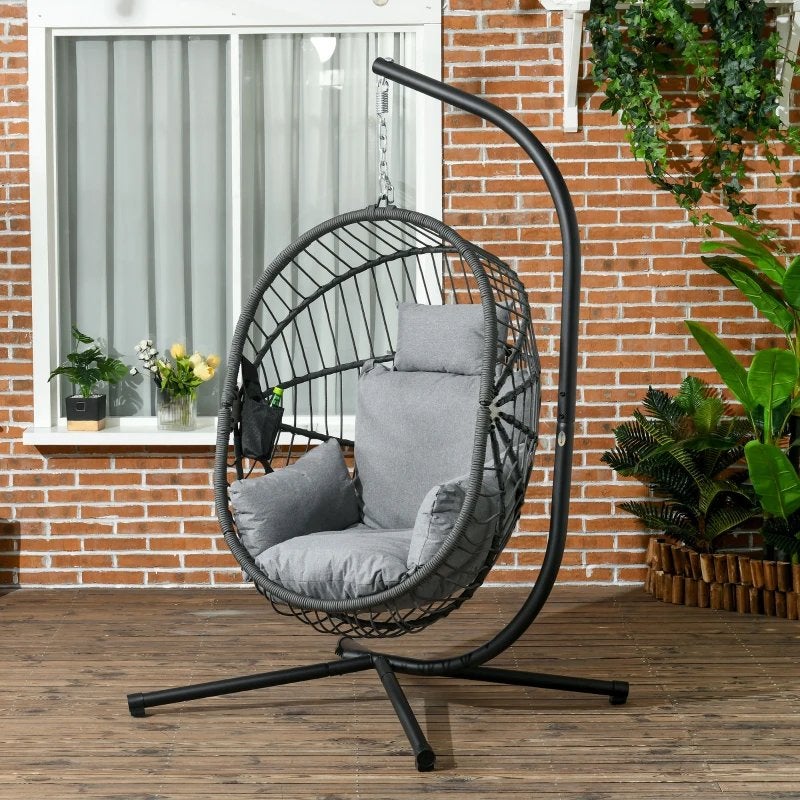 Comfortabele Hangstoel met Standaard - Grijs NIEUW IN DOOS, Ophalen of Verzenden, Nieuw