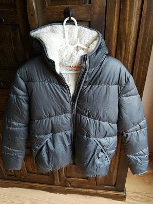Grijze warme winterjas Esprit met teddy voering, Gebruikt, Jongen of Meisje, Ophalen of Verzenden, Esprit