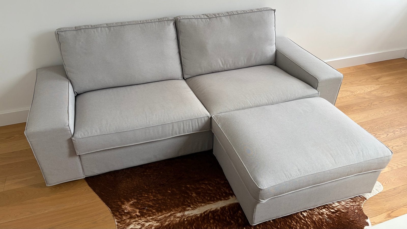 IKEA KIVIK Gray 3-Seater Sofa + Storage Footstool, Huis en Inrichting, Ophalen, Hoekbank, Driepersoons, 75 tot 100 cm