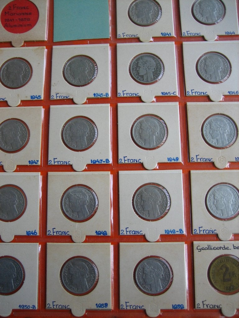 Frankrijk 2 Franc 18stuks, Ophalen of Verzenden, Frankrijk, Setje