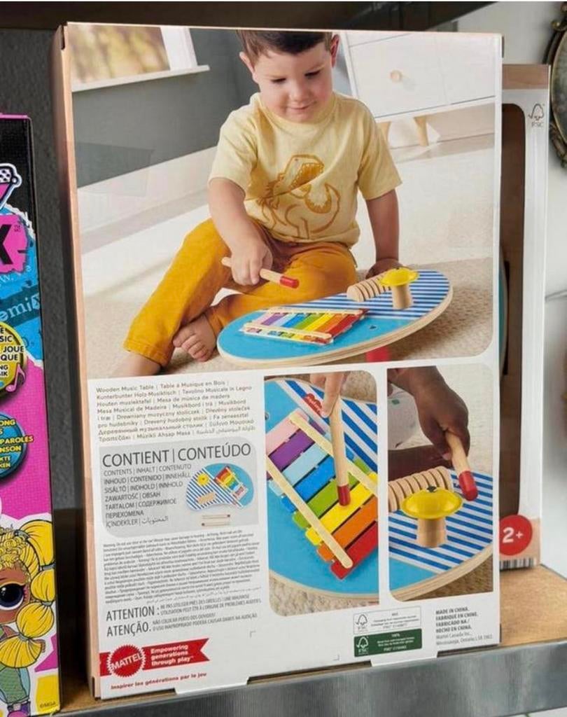 Fisher-Price Houten Muziektafel met instrumenten hout muziek, Nieuw, Ophalen of Verzenden, H, H