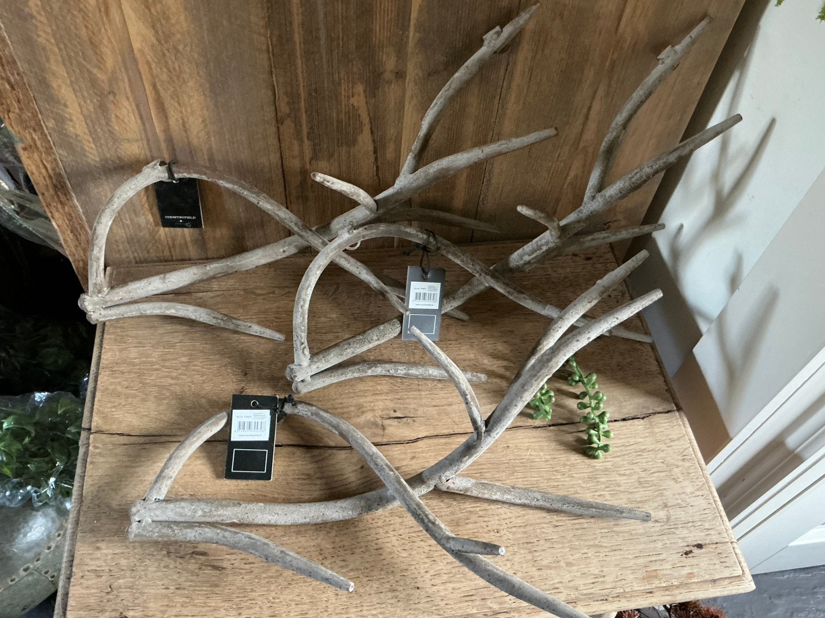 NIEUW -artij van 3 metalen Countryfield gewei wandhanger, Ophalen of Verzenden, Nieuw