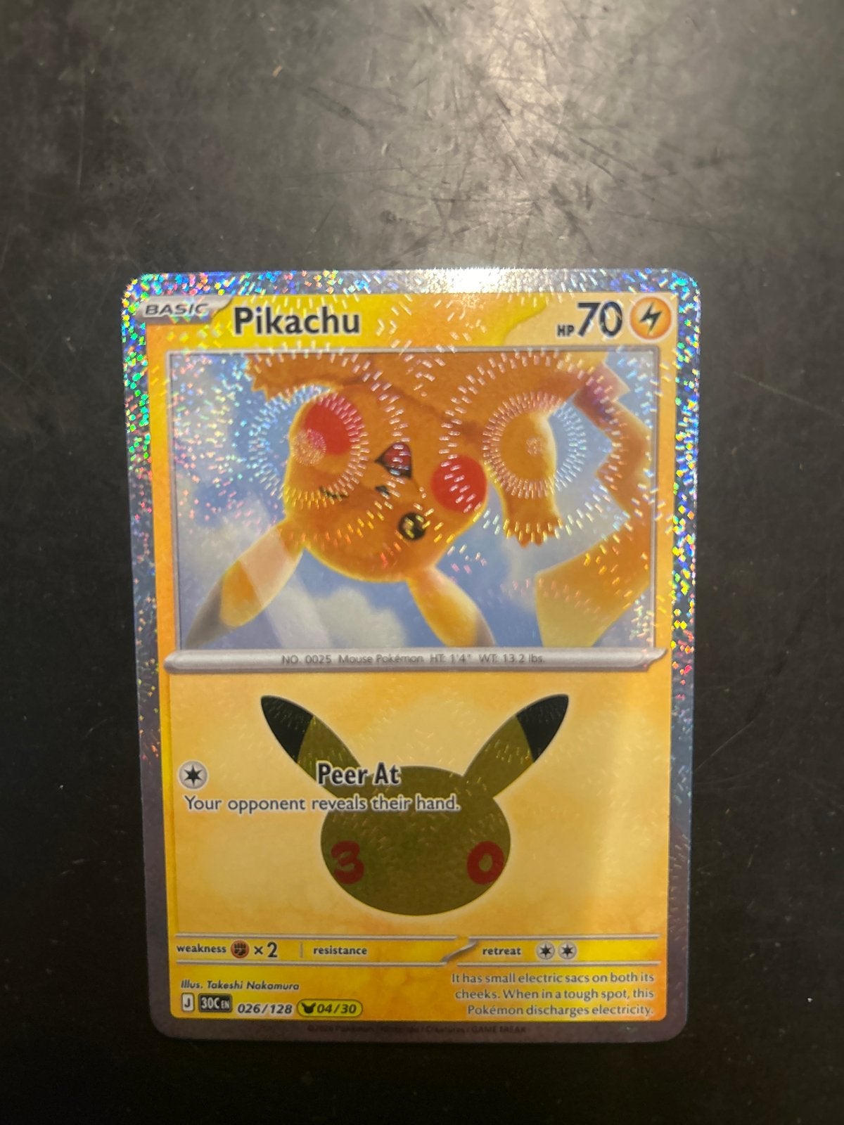 Pikachu 026/128 Holo Foil Pokémon Kaart, Hobby en Vrije tijd, Ophalen of Verzenden, Gebruikt, Losse kaart, Foil