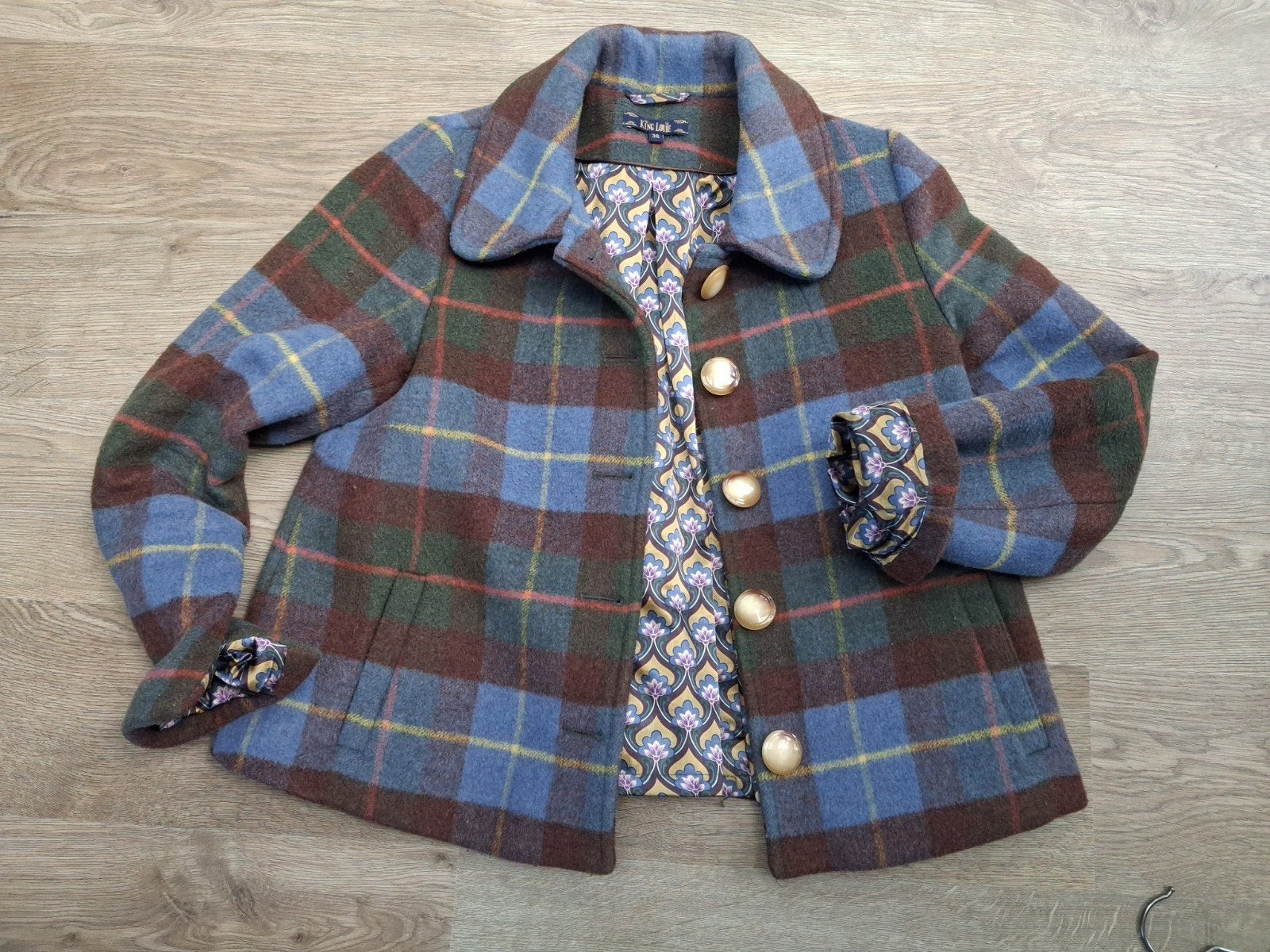 King Louie Vintage jasje maat S, Blauw, Ophalen of Verzenden, King Louie, Maat 36 (S)