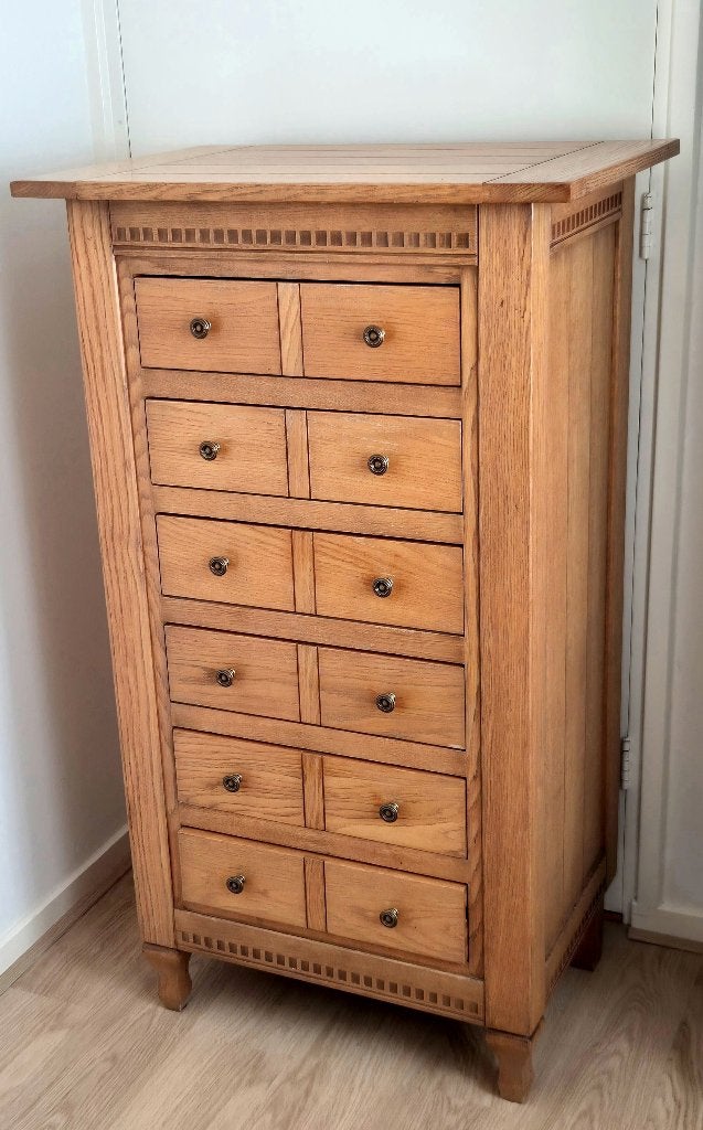 Eiken ladekast vintage, Huis en Inrichting, Ophalen, Gebruikt, 5 laden of meer, 100 tot 150 cm