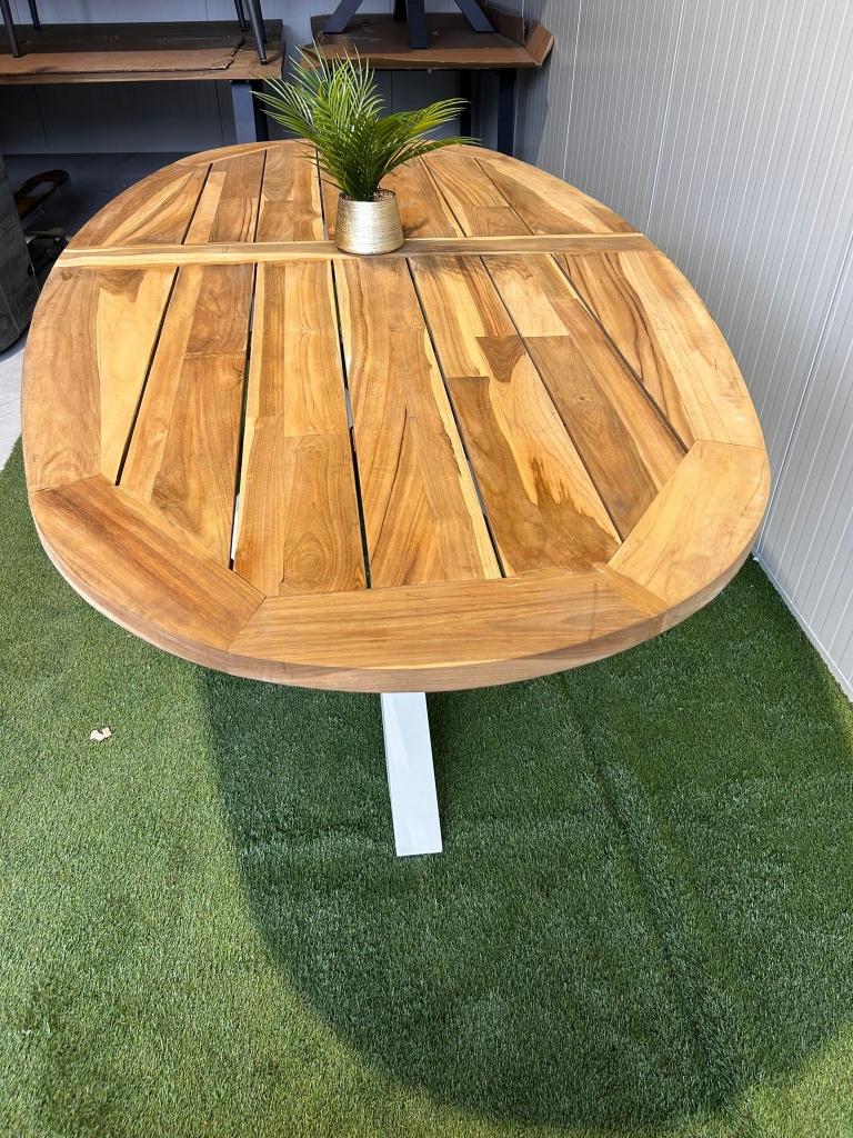 NIEUW! Lifestyle tuintafel 220x120 cm teak/aluminium, Huibers Outdoor & Living, Huibersoutdoorenliving@outlook.com, Teakhout, Nieuw