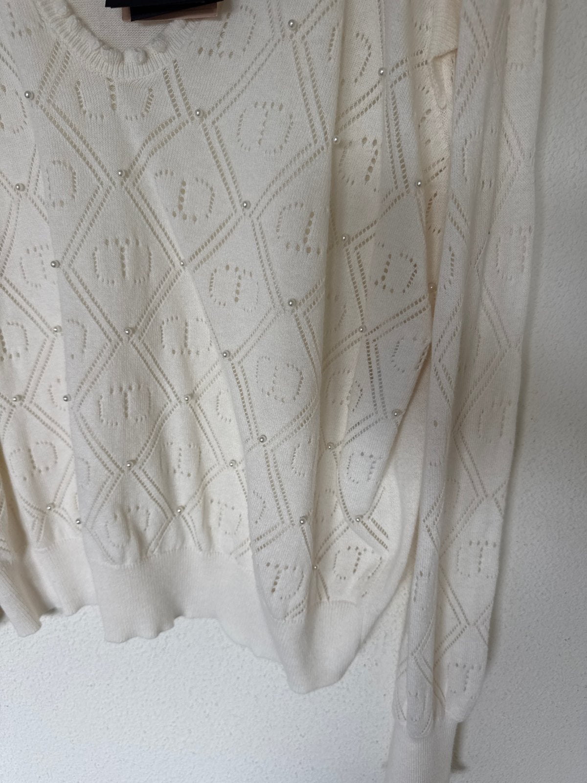 Twinset Milano Gebreide Trui met Parels - Nieuw met kaartje, Ophalen of Verzenden, Nieuw, Maat 46/48 (XL) of groter, Wit