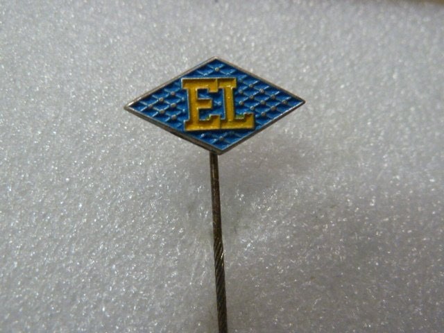 Vintage EL Speldje / Pin - Blauw en Geel Emaille, Verzamelen, Ophalen of Verzenden, Gebruikt, Overige onderwerpen, Speldje of Pin