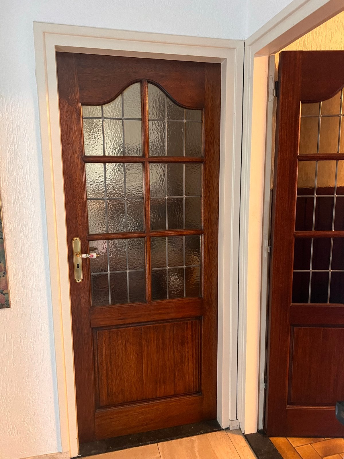 Mooie houten glas in lood deuren ik heb 3 stuks, Ophalen of Verzenden, Glas, Binnendeur, 200 tot 215 cm