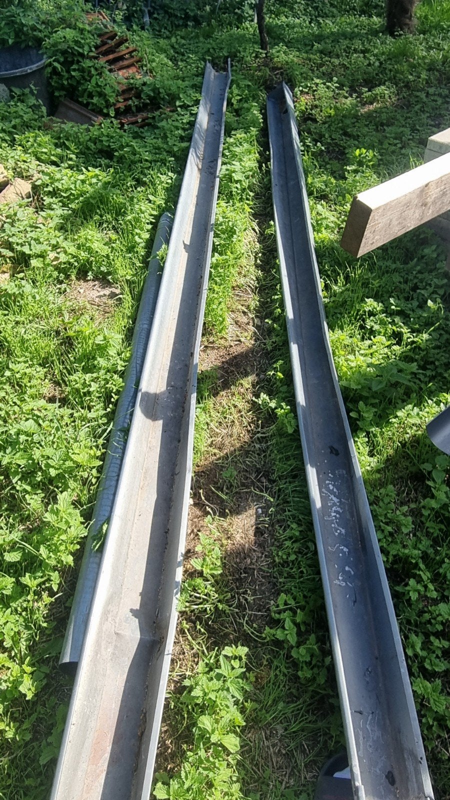 Zinken dakgoot met pijp, Ophalen, Gebruikt
