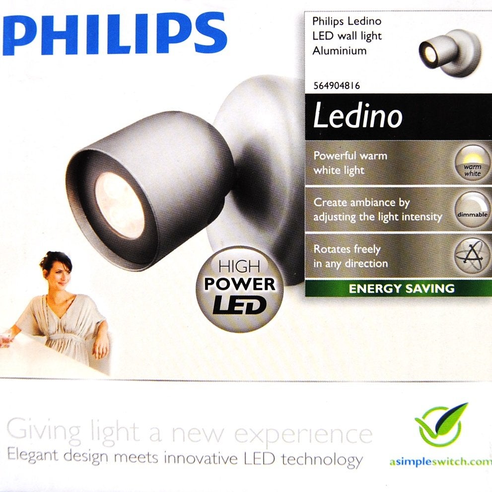 Wandspot / Wandlamp PHILIPS Ledino Zesta Alu LED -40% OFF!!!, Huis en Inrichting, Nieuw, Ophalen of Verzenden, LED, Philips