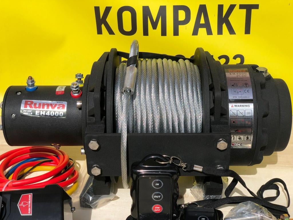 Hijslier 1,8 Ton 12 V 24V KOMPAKT ME 18 24,5mkabel 9.2mm, Ophalen of Verzenden, Nieuw