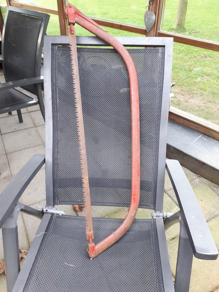 oude beugelzaag, Ophalen, Gebruikt
