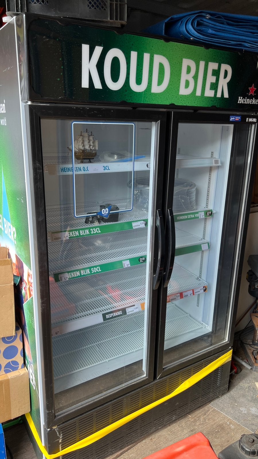 Heineken koelkast, Zonder vriesvak, 200 liter of meer, Zo goed als nieuw, 160 cm of meer
