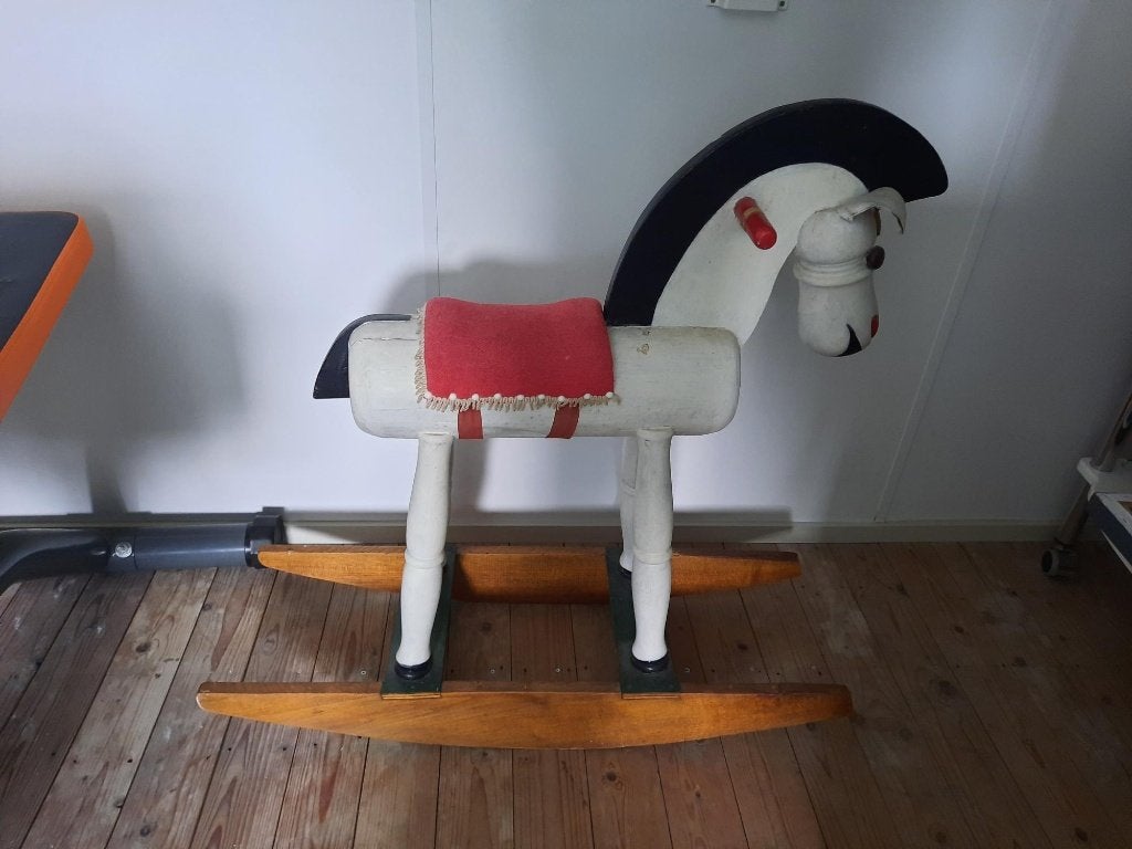 Vintage Schommel paard Hout ., Antiek en Kunst, Ophalen of Verzenden