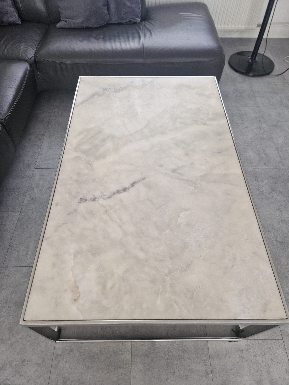 Echt marmeren salontafel, Ophalen, 100 tot 150 cm, 50 tot 100 cm, Zo goed als nieuw