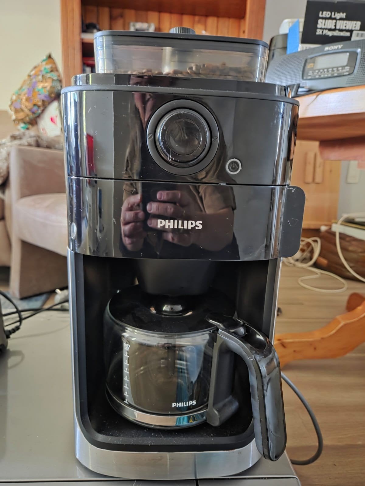 Philips Grind & Brew Koffiezetapparaat met bonenmaler, Ophalen of Verzenden, Gebruikt, Koffiemachine, Koffiebonen