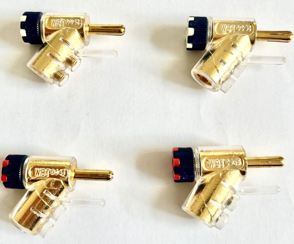 12 x WBT 0680 CU Spades + 4 x WBT 0645 Banana's., Ophalen, Gebruikt, Minder dan 2 meter, Luidsprekerkabel