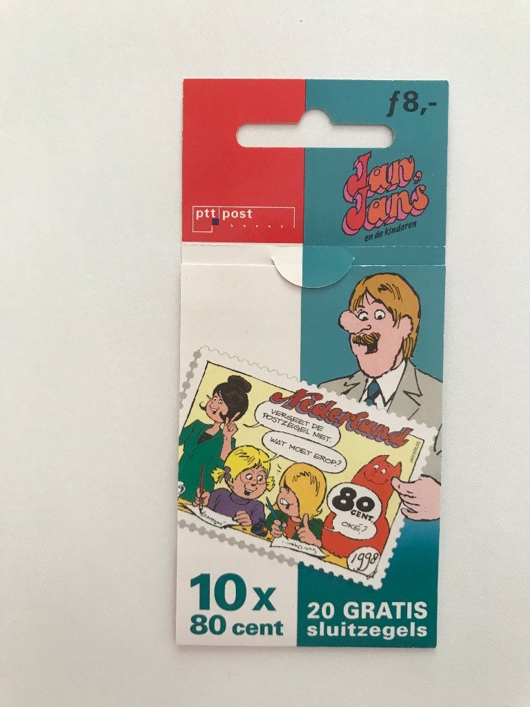 postzegelboekje Jan Jans en de kinderen 1998 stripfiguren, Postzegels en Munten, Verzenden, Na 1940, Postfris