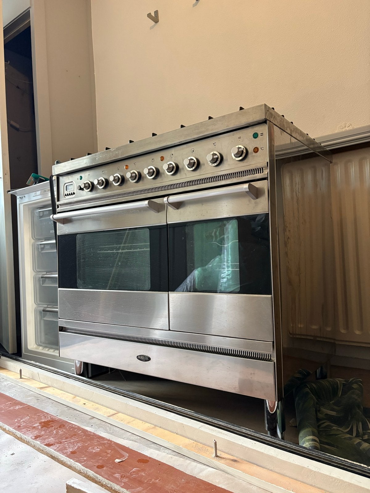 Boretti gasfornuis met 5 pitten en dubbele oven, Witgoed en Apparatuur, Fornuizen, Gebruikt, Hete lucht, 60 cm of meer, Ophalen of Verzenden