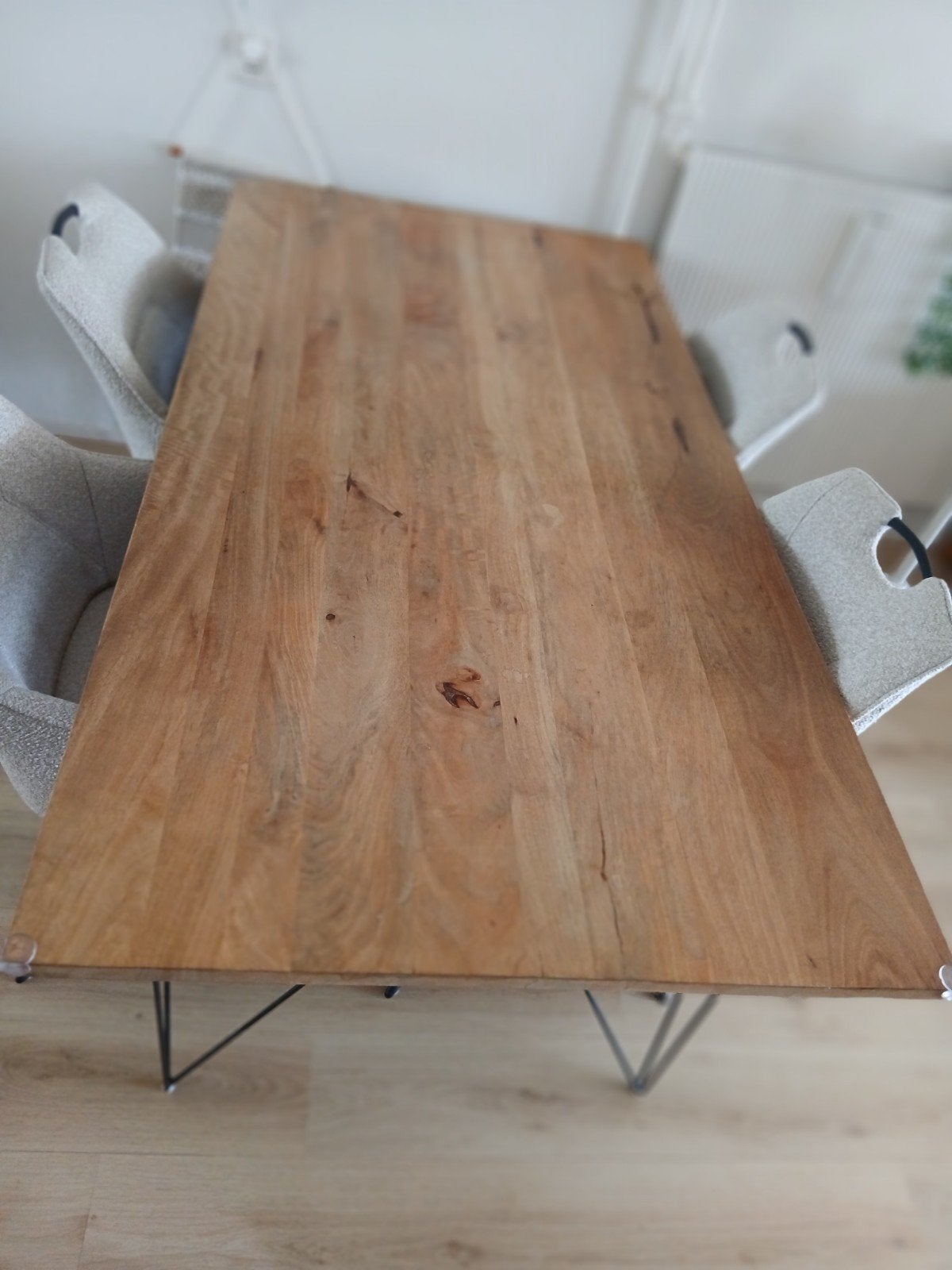 Stabiele en stevige rechthoekige mangohouten eettafel (175x9, Huis en Inrichting, Ophalen, Gebruikt, 50 tot 100 cm, 150 tot 200 cm