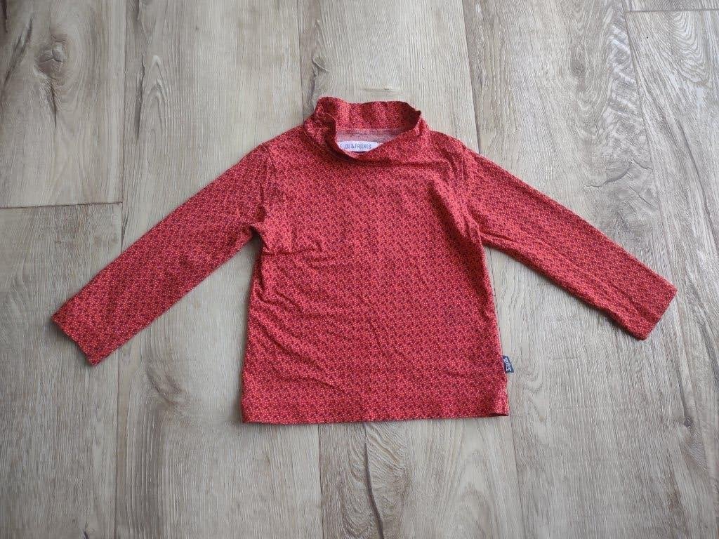 Prachtige rode longsleeve met col van Filou & Friends, 92., Kinderen en Baby's, Meisje, Onb, Filou & Friends, Ophalen of Verzenden