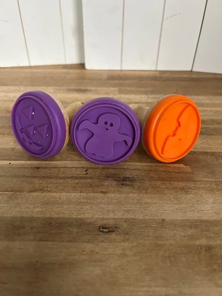 Halloween stempels van hout voor klei en koekjes, Hobby en Vrije tijd, Ophalen of Verzenden, Gebruikt, Feestartikel, Halloween of Griezel