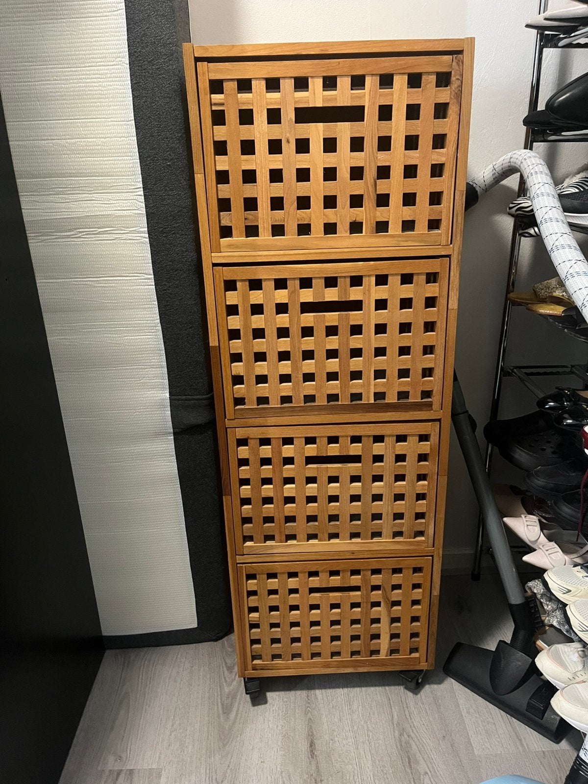 Houten ladekast op wielen, Ophalen, 50 tot 100 cm, Zo goed als nieuw, Minder dan 100 cm