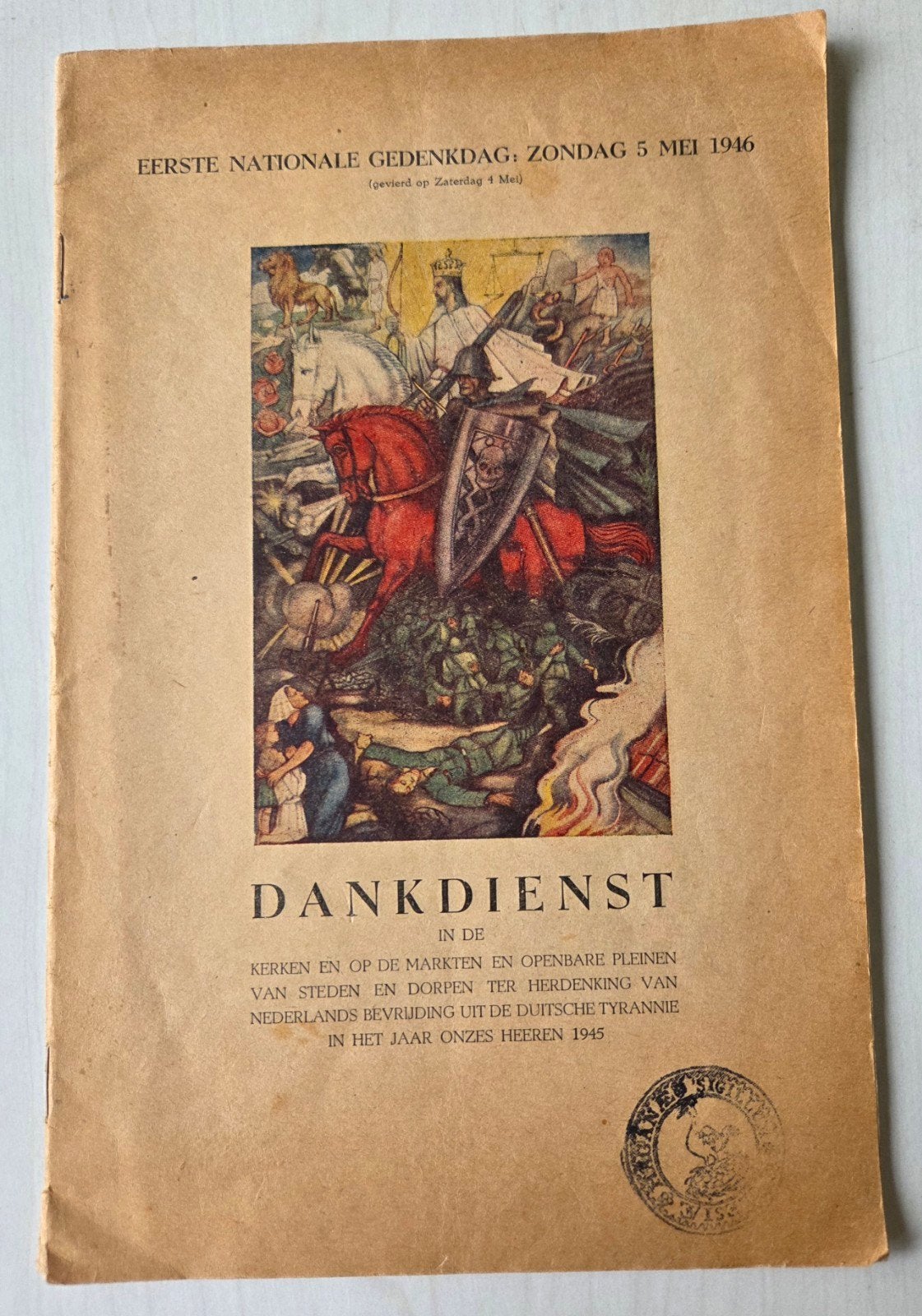 Eerste nationale gedenkdag zondag 5 mei 1946, Antiek en Kunst, Ophalen of Verzenden, A. Jongbloed c.v. - Leeuwarden.