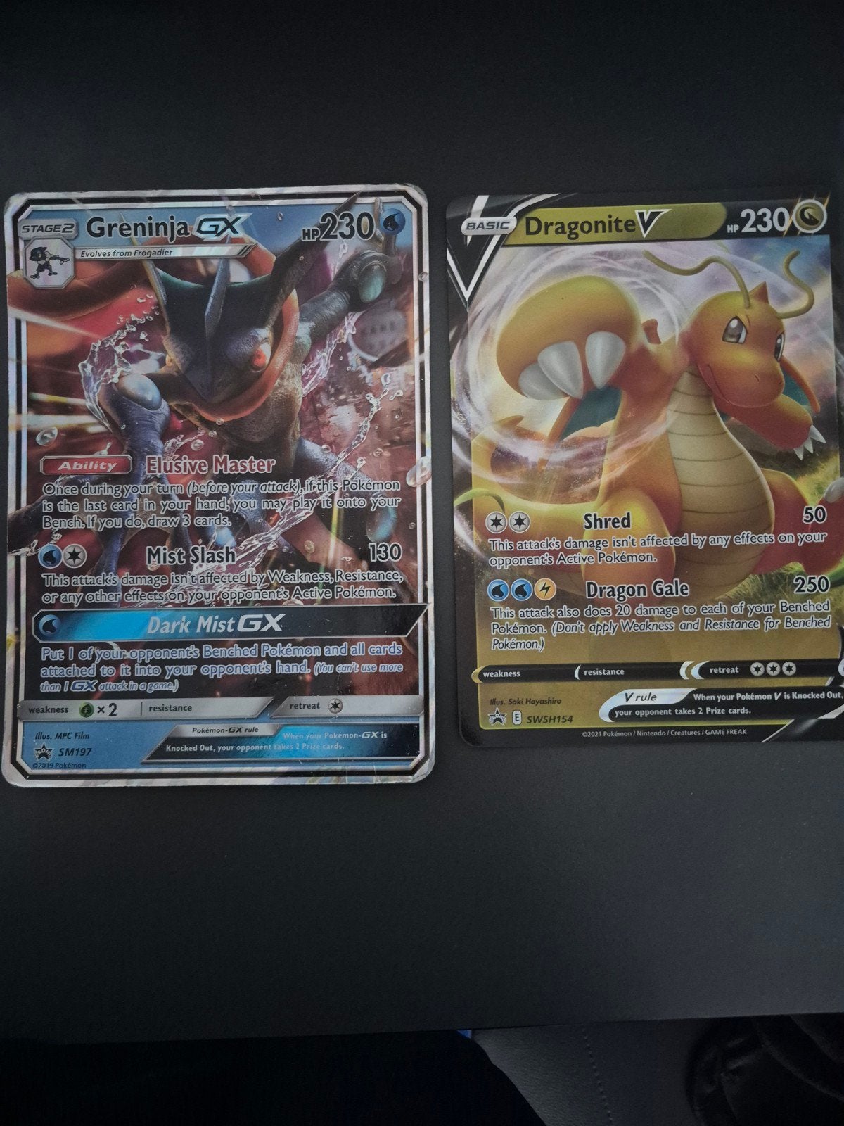 Greninja GX Pokémon kaart (mogelijk nep), Ophalen of Verzenden, Zo goed als nieuw, Meerdere kaarten