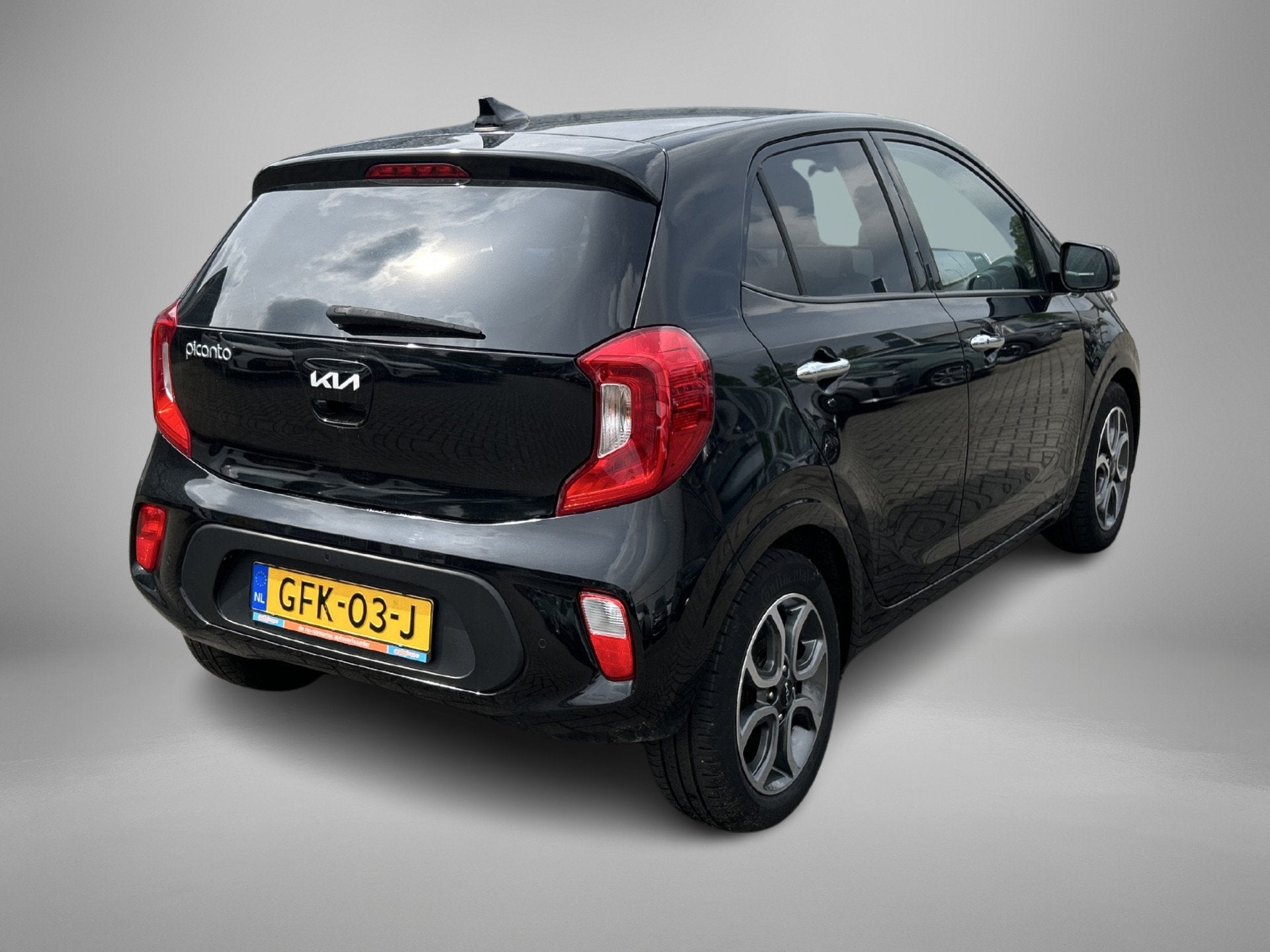 Kia Picanto 1.0 DPi DynamicPlusLine AMT | Climate Control |, Auto's, Kia, Stof, Gebruikt, 4 stoelen, Zwart
