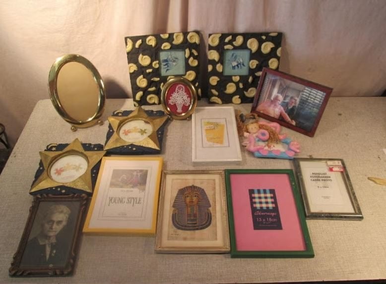 14 Leuke kleine retro Fotolijsten, Audio, Tv en Foto, Fotografie | Fotolijsten, Ophalen of Verzenden, Zo goed als nieuw, Met glas