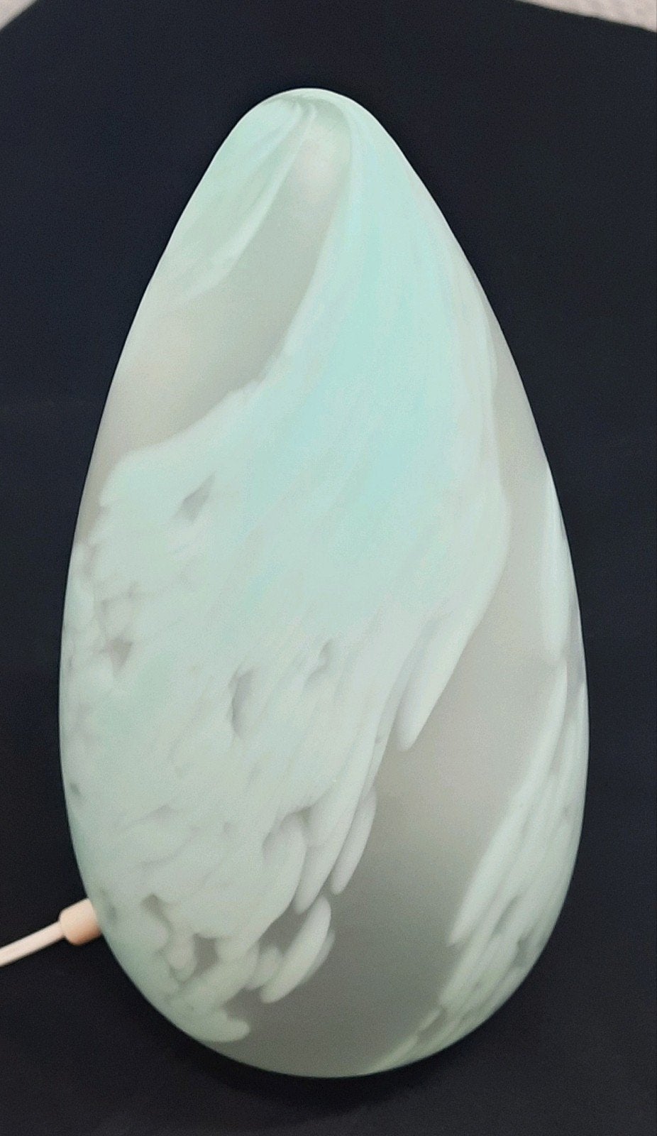 Eivormige lamp turquoise wervelend glas, lees beschrijving, Meerkleurig, Ophalen of Verzenden, Zo goed als nieuw, Glas