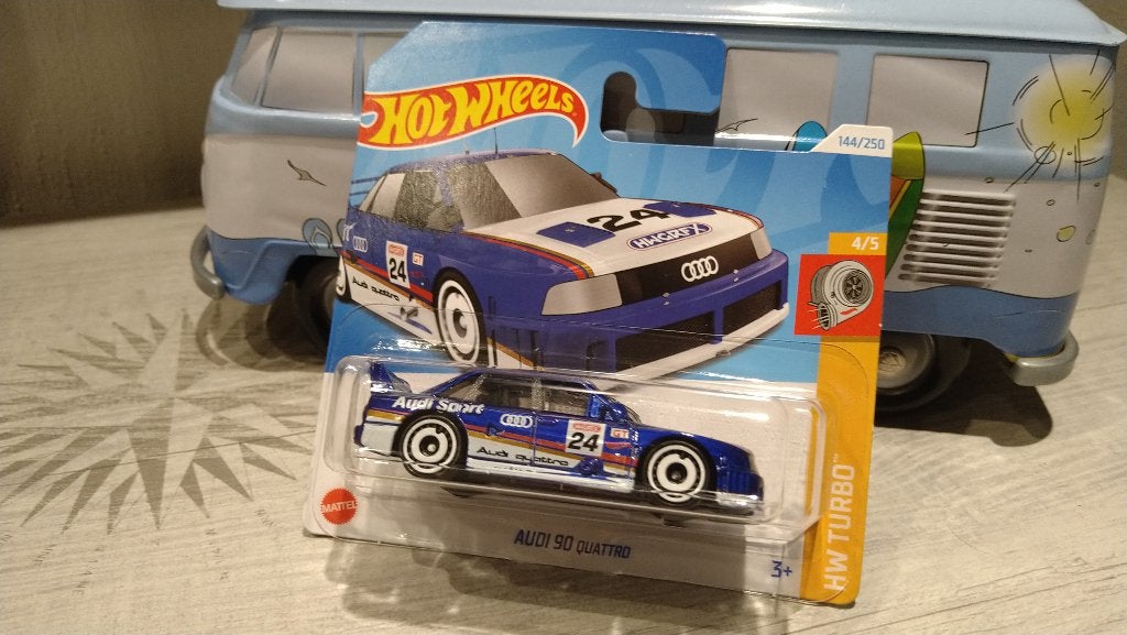 Hot Wheels Audi 90 Quattro 2024 HW Turbo Blue 1/64, Hobby en Vrije tijd, Ophalen of Verzenden, Nieuw, Auto