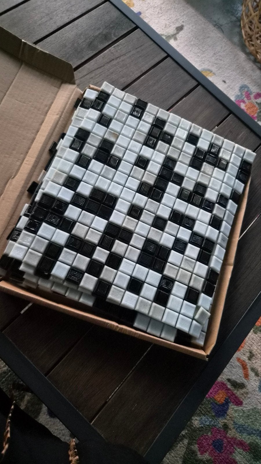 105 m2 venitiaanse mozaiek tegeltjes zwart-wit-grijs 30/30, Ophalen, Nieuw, 20 tot 40 cm, Minder dan 5 m²